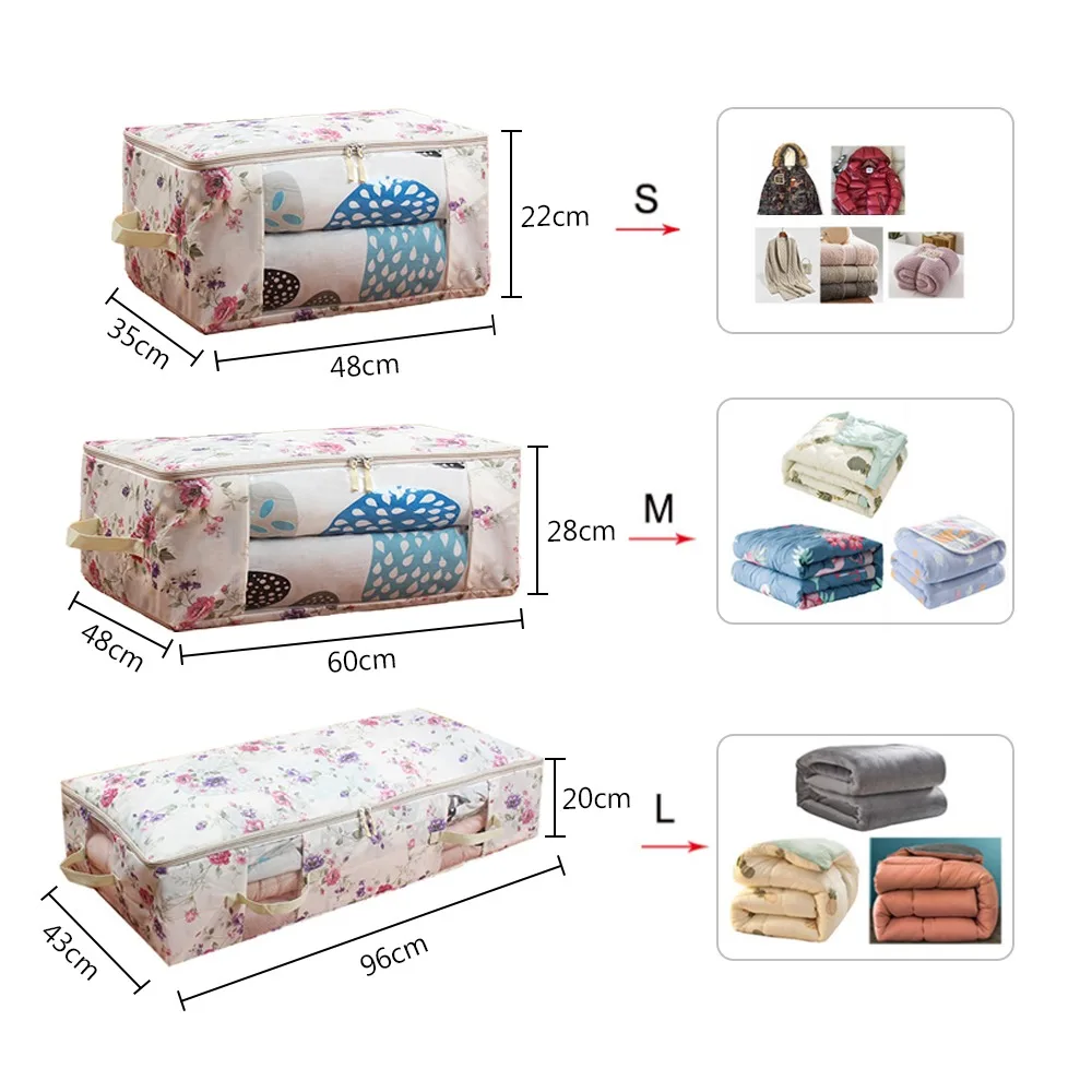

New 210D Oxford Portable Clothes Storage Bag Organizer Folding Closet Sweater Organizer For Clothes Pillow Quilt Blanket Bedding