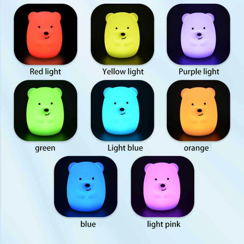 1 шт. силиконовый светодиодный ночсветильник с USB-зарядкой и таймером | Освещение