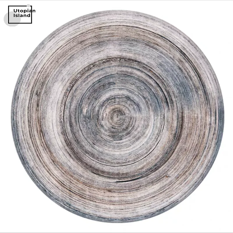 Ковер 3D для дома нордические ковры Круглый Плетеный ковер с принтом колец