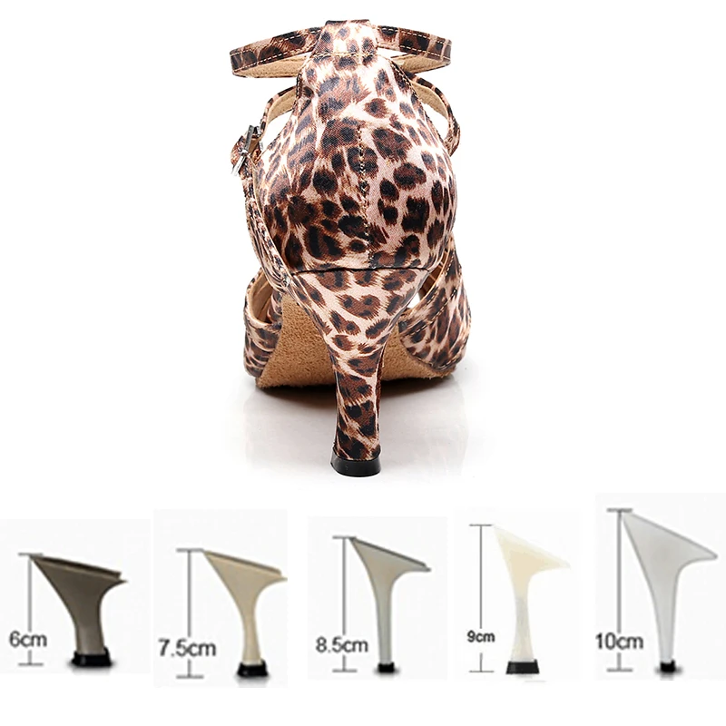 Женские туфли для латиноамериканских танцев с леопардовым принтом 6 10 см|Обувь