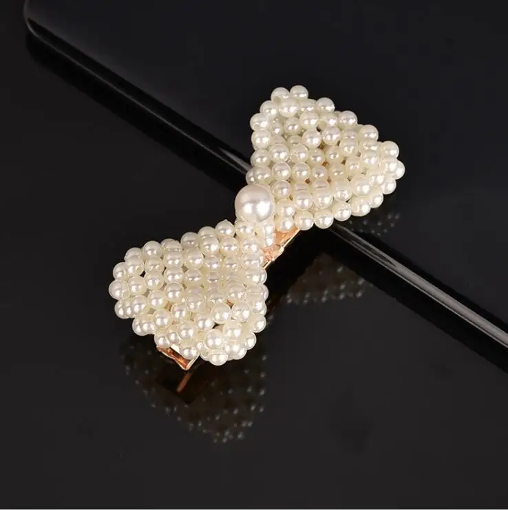 Bowknot 6.2cm Ins модные жемчужные заколки для волос для женщин, металлические жемчужные заколки для волос, серебряные женские заколки в Корейском стиле, набор головных уборов, аксессуары для волос - Цвет: Bowknot 6.2cm