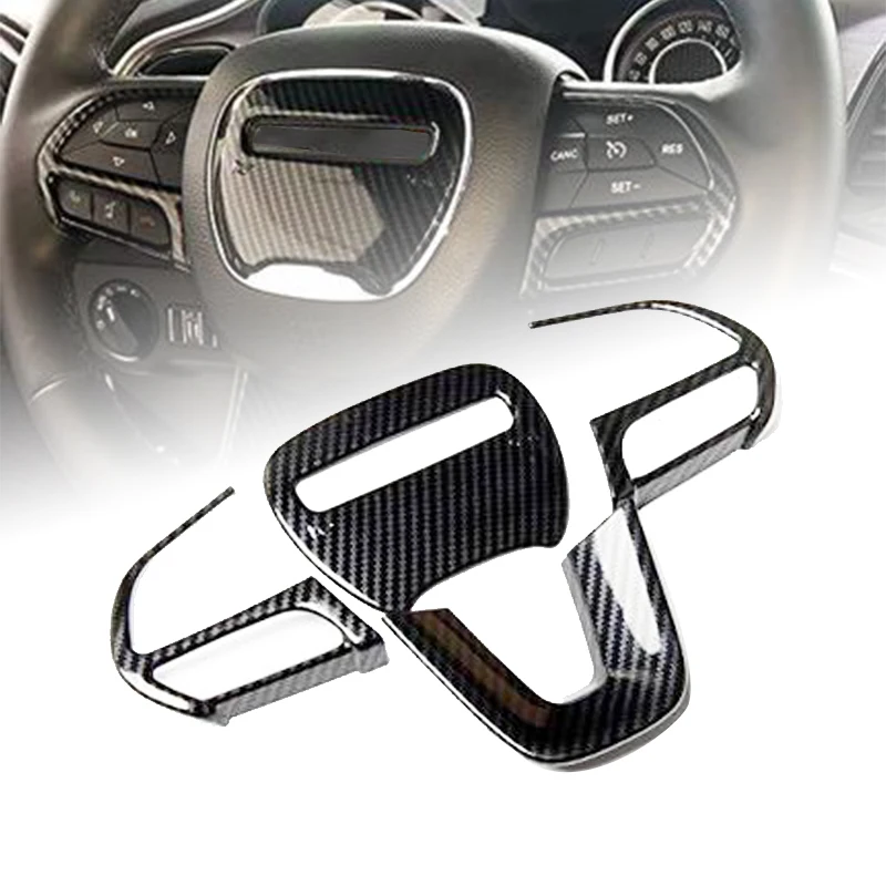 

4Pcs ABS Carbon Fiber Style Steering Wheel Cover Trim for Dodge Challenger 2015 2016 2017 2018 2019 Wheel Switch Mouldings