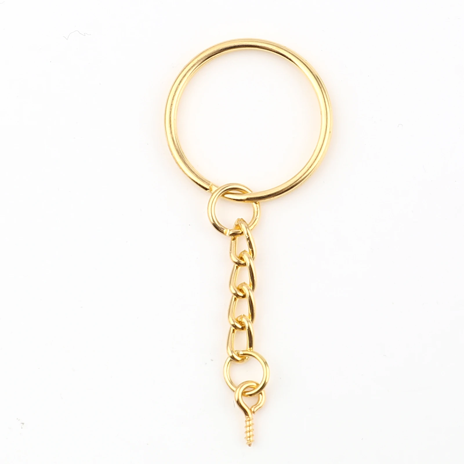 

DoreenBeads Iron Alloy Sheep Eye Screw Keychain Extender Eye Pins Split Keyring Accessories Gold Color Circle DIY Jewelry,30PCs