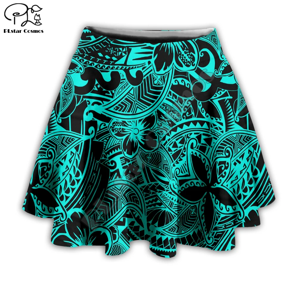 

Summer Newfashion Colorful Tattoo Pohnpei Tribe Turtle Culture Suit Skirt Tank Top Tees Amazing ShortSkirt Causle Women's Model2
