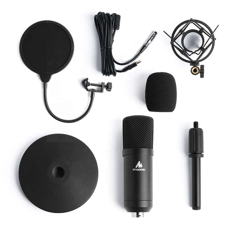maono podcast microphone kit 3 5mm condenser studio microfono professional computer mic for youtube skype gaming pc laptop free global shipping