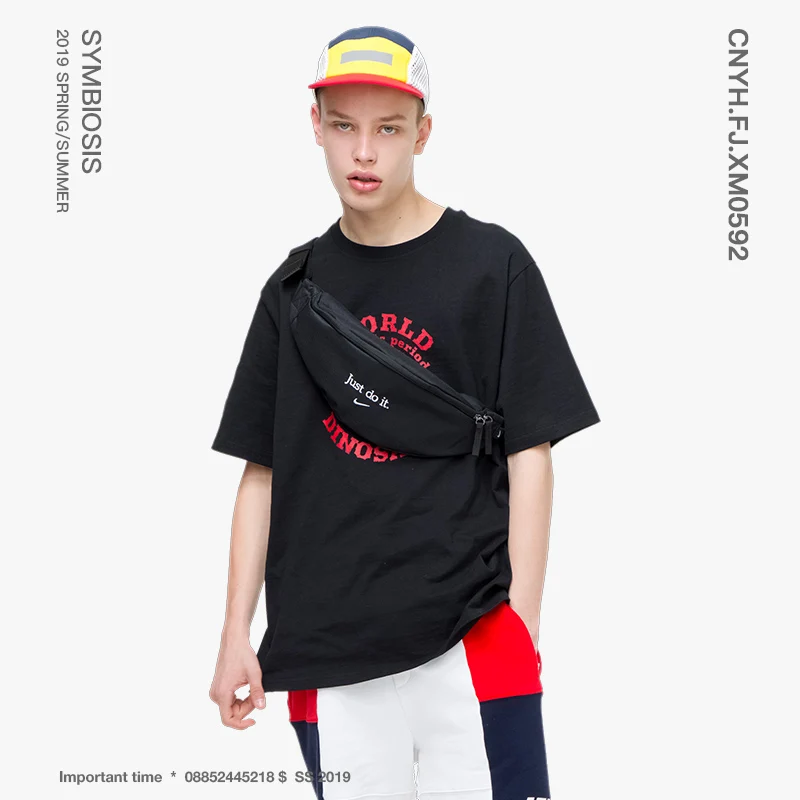 VIISHOW уличная одежда черного цвета с рисунком Для мужчин футболка бренд