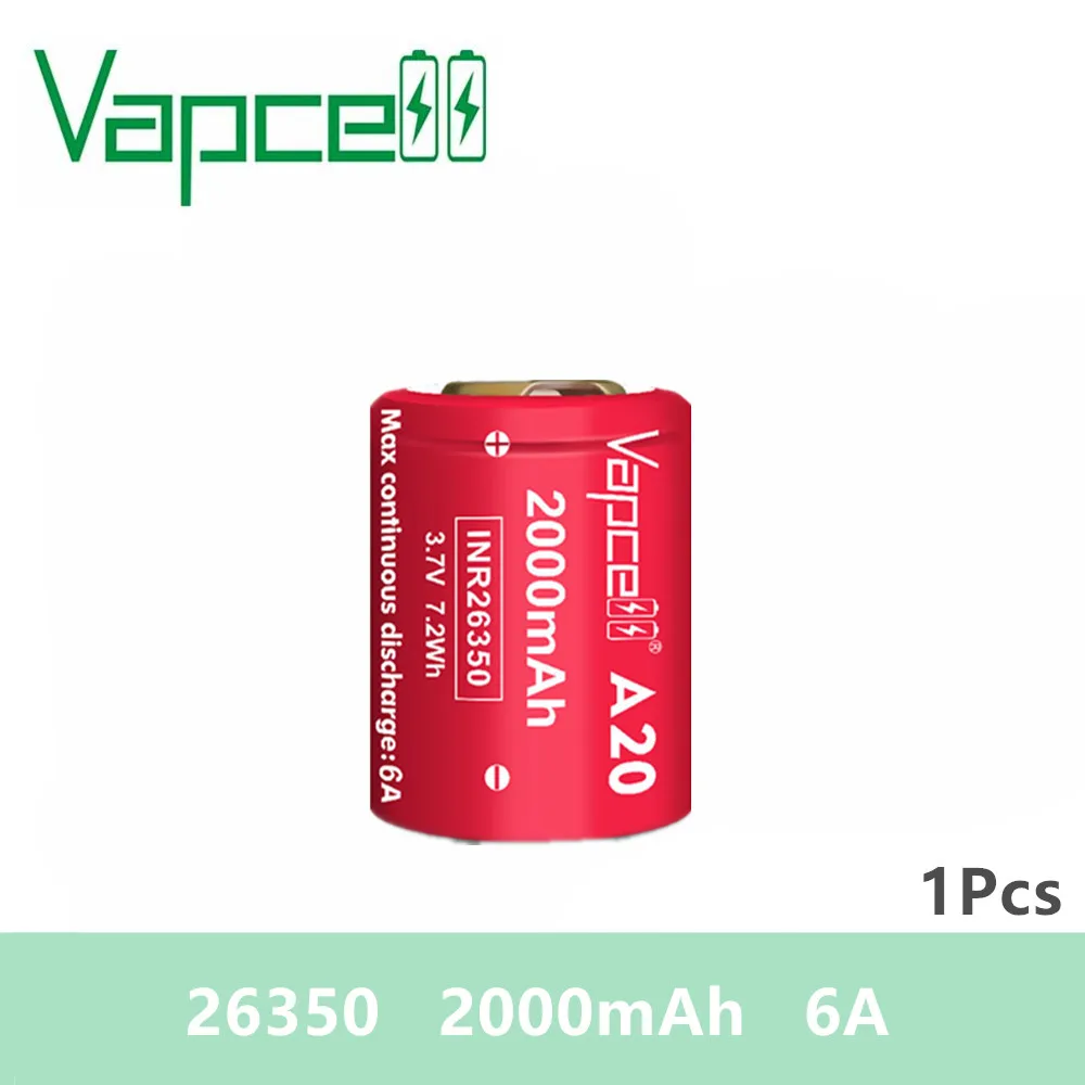Оригинальный литий-ионный аккумулятор Vapcell 3 7 26350 в 2000 мАч 6 А перезаряжаемая