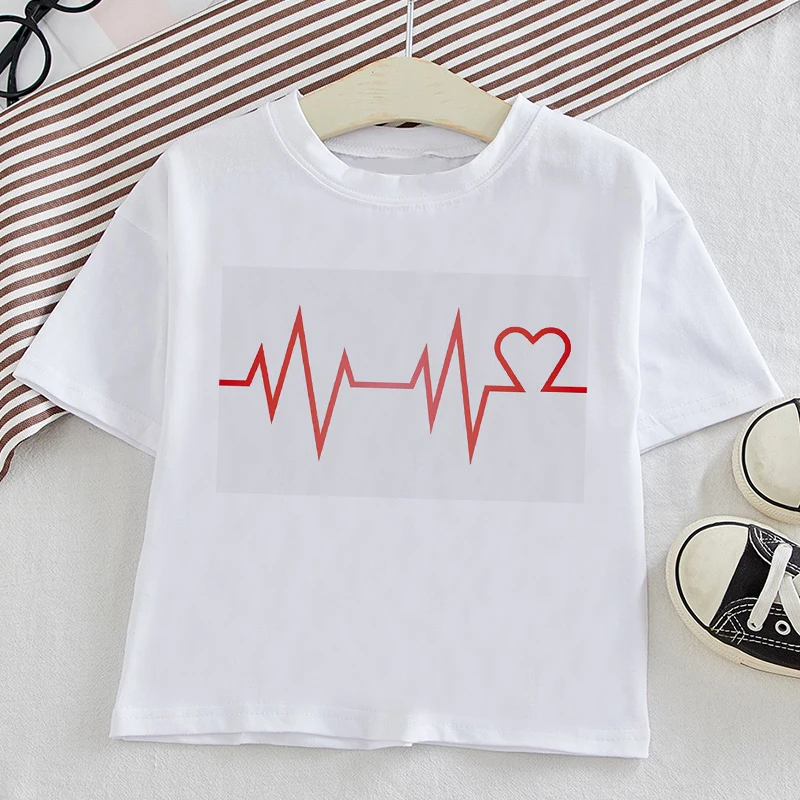 

Pink Pig Summer Casual Anime Clothes For Girls Top Solid Color Short Sleeve Children's Clothing From 2-9 Years Cute Round Neck