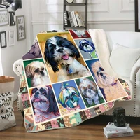 shih tzu 3d printed fleece blanket for beds hiking picnic thick quilt fashionable bedspread sherpa throw blanket
