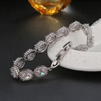 gmgyq classic luxury cubic zircon three colors roundel bracelets for women elegance wedding party