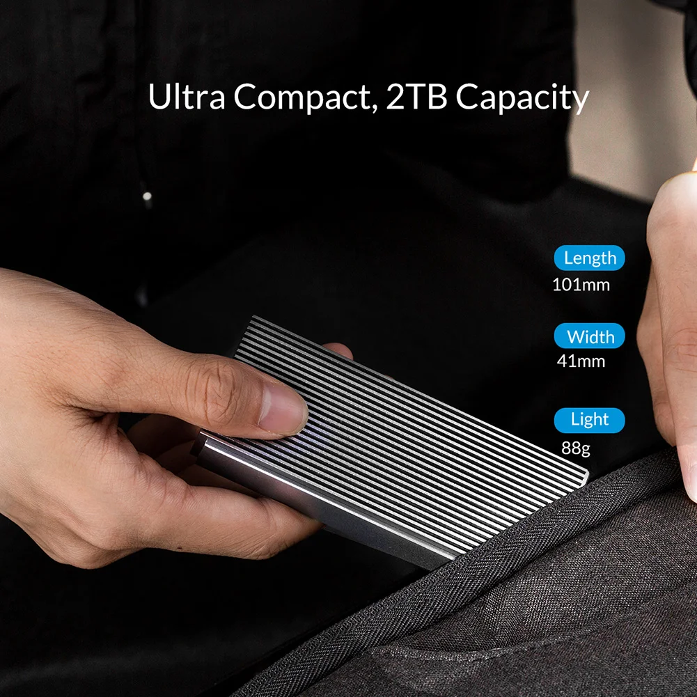 

Thunderbolt 3 SSD Box NVME M.2 SSD Enclosure Case 2TB Aluminum Type-C with 40Gbps Thunderbolt 3 C to C Cable for Laptop