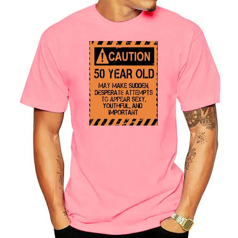 

Men Short sleeve tshirt 50th Birthday Gift Caution 50 Year Old 1968 Vintage Shirt cool Women t-shirt