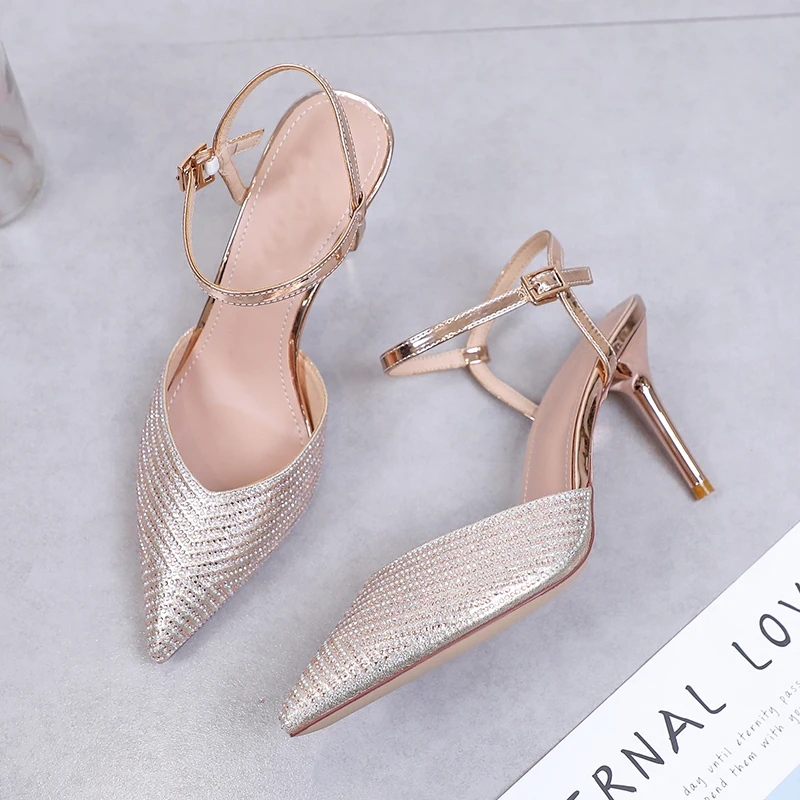 2019 женские босоножки на высоком каблуке 8 см свадебные сандалии со стразами
