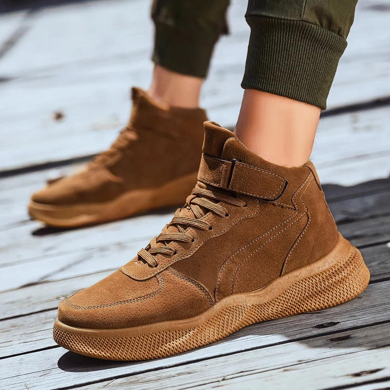 Мужские полусапоги с высоким берцем ботинки 2019 Новая Осенняя замшевая обувь