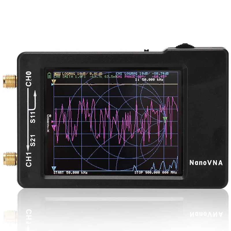 

Vector Network Analyzer 50KHz-900MHz 2.8in TFT Digital Display Contact Screen Professional UHF HF VHF MF Antenna Tool