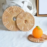 coffee cup mat coaster drink rattan woven storage table potholder artiful insulation 81013cm party and banquet suppliers round
