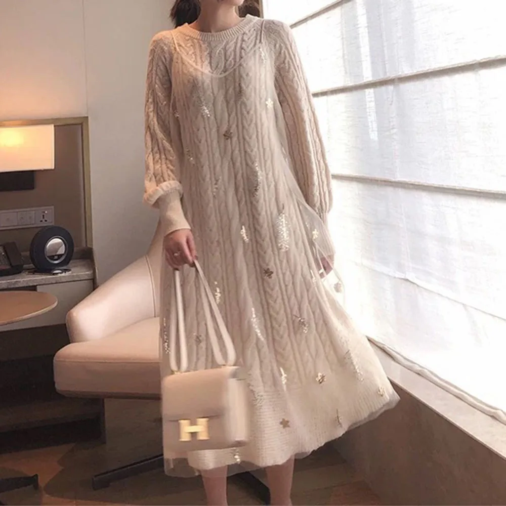 Костюм из двух предметов осенне-зимнее платье дизайнерское французское ретро