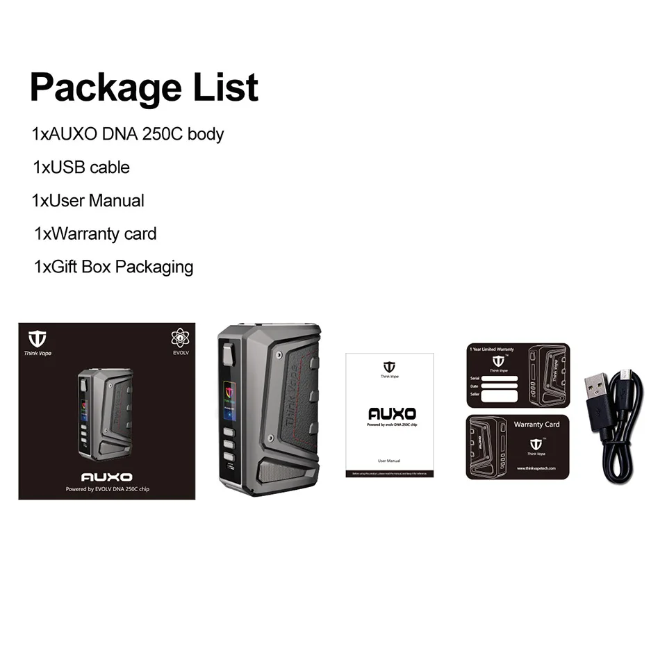 Мод Think Vape Auxo DNA 250C 200 Вт режим VW/VV/TC/TCR |