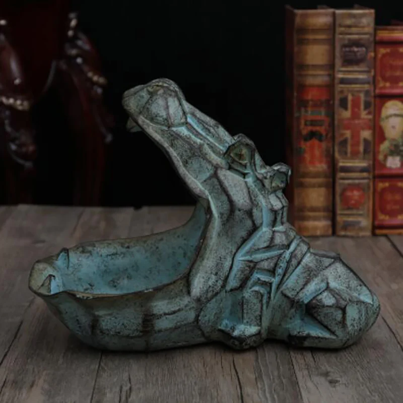 Abstract Hippopotamus Statue Decoration Resin Artware Sculpture Hippo Decor Key Storage Tool Home D024 | Дом и сад