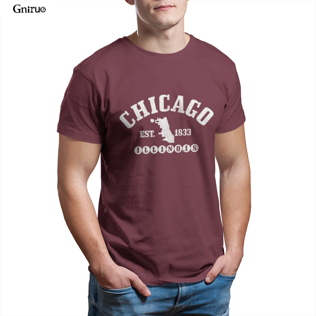 

Wholesale CHICAGO Unisex Cotton T-Shirt Games Couples Punk Vintage Mens Clothes 100598