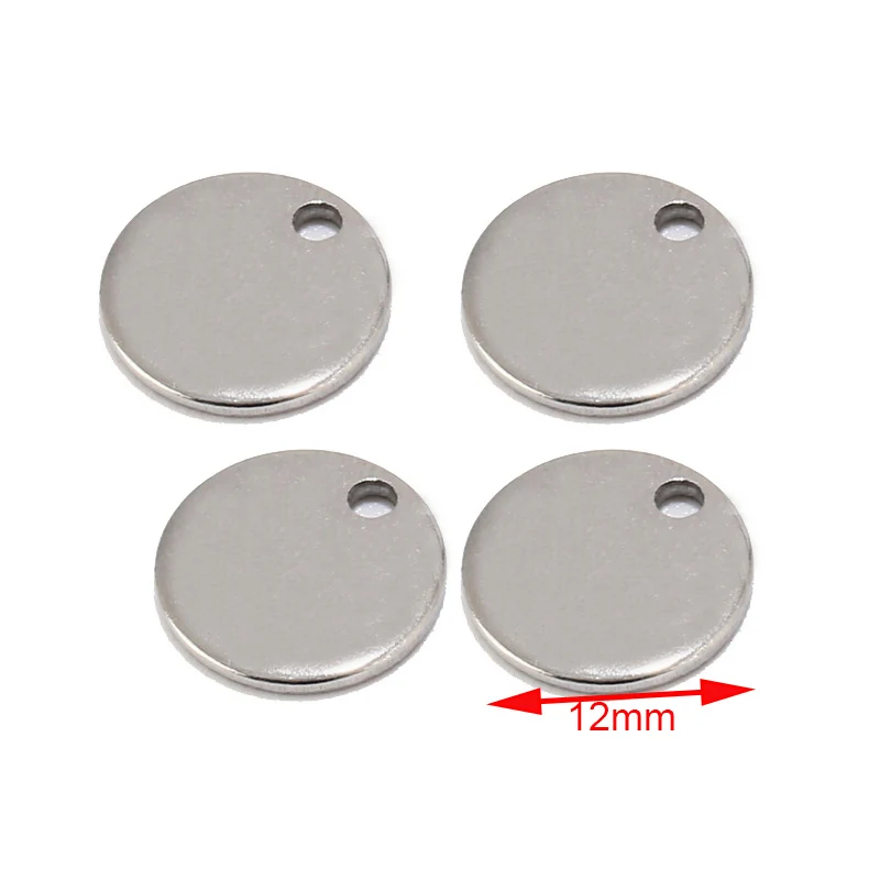 12mm steel 20 шт круглые золотые/розовое золото нержавеющая сталь штамповка незаполненные бирки на ошейник для собак подвески 6 мм/8 мм/10 мм DIY браслет Шарм Ювелирные изделия Поиск - Окраска металла: 12mm steel