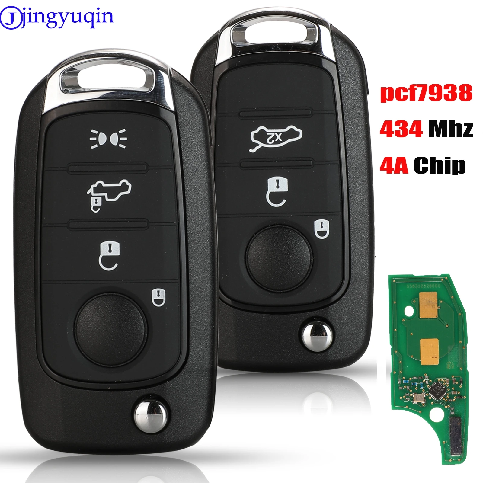jingyuqin 3/4 Кнопки 434MHz 4A Chip PCF7938 дистанционный ключ автомобиль для FIAT TYPE Toro 500X с новым дистанционного управления