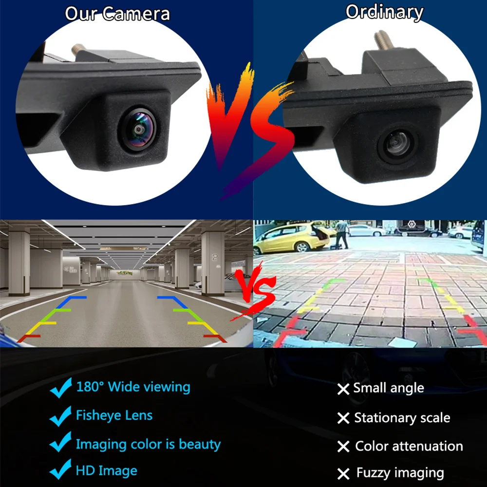 Smartour 180 ° AHD Автомобильная камера заднего вида с ночным видением для Audi /VW/