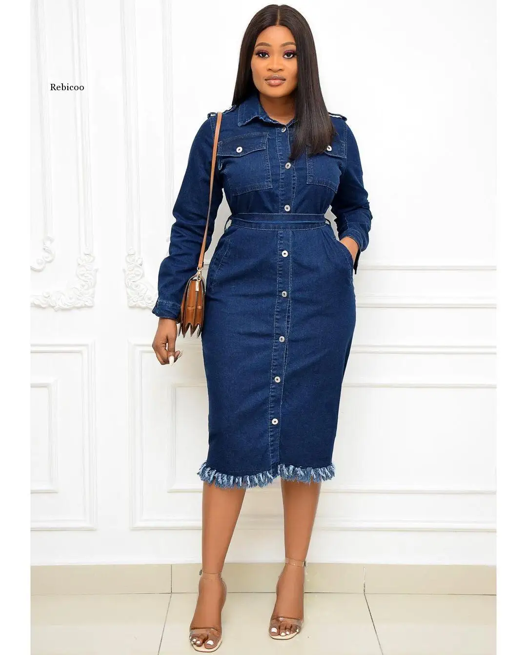 

Женская обувь из джинсовой ткани; Платье с длинными рукавами вечерние в африканском стиле; Повседневная одежда для детей с бахромой халат а...