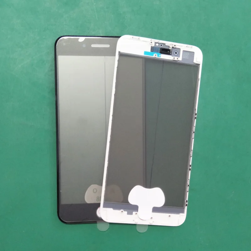 2Pcs cold press 4 in 1 Front Screen Panel Replace For iPhone 6 6s 6plus 5s 6splus Glass Lens With Frame +OCA +Polarized