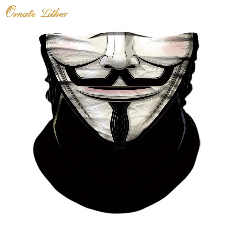 Бесшовная Мужская бандана 3D V образный вырез гетры для шеи маска Ciclismo щит анархия