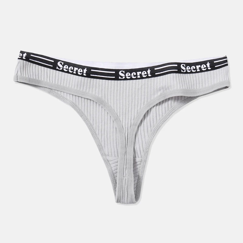 Ladies Sexy Thong Low Waist Letter Thread Cotton Women Lace Panties Knicker Lingerie Underwear Nylon CottonTransparent Panties - Цвет: 1