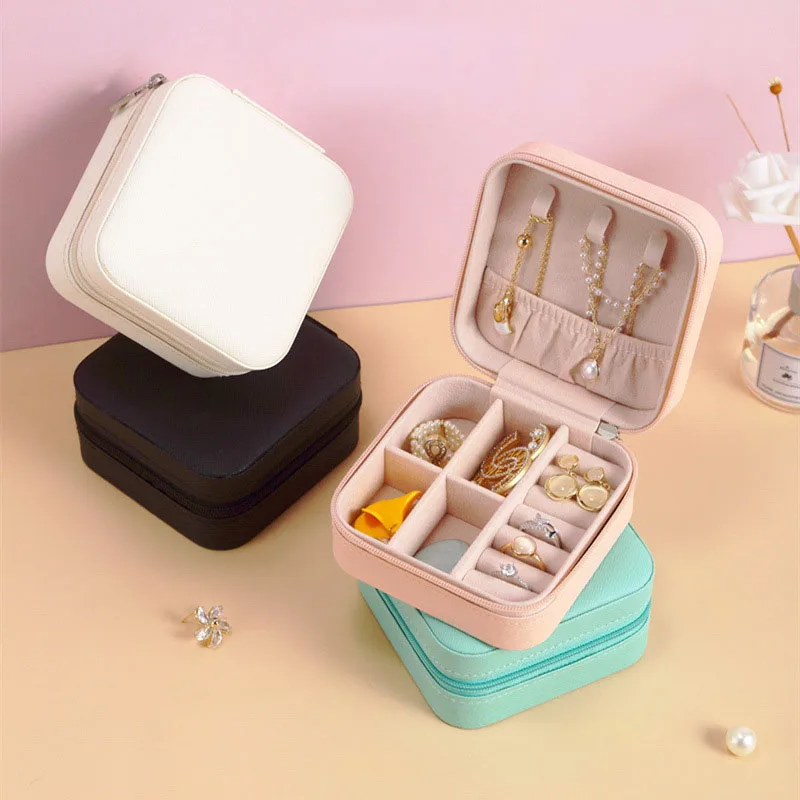 Portable Jewelry Box Fashion Minimalist Jewelry Case Necklace Earrings Ring Organizer Box Jewelry Display Travel Storage Holder