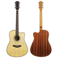 41 inch acoustic guitar spruce panel 6 strings folk guitar beginners musical instrument wood color guitar with capo picks bag