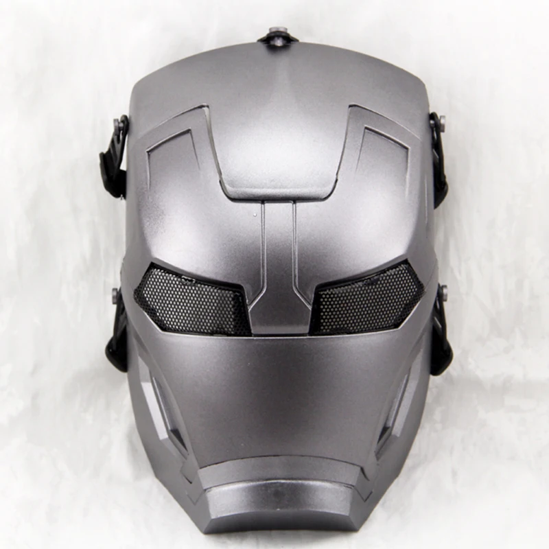 Маска на все лицо Железный человек Военная Тактическая уличная маска из