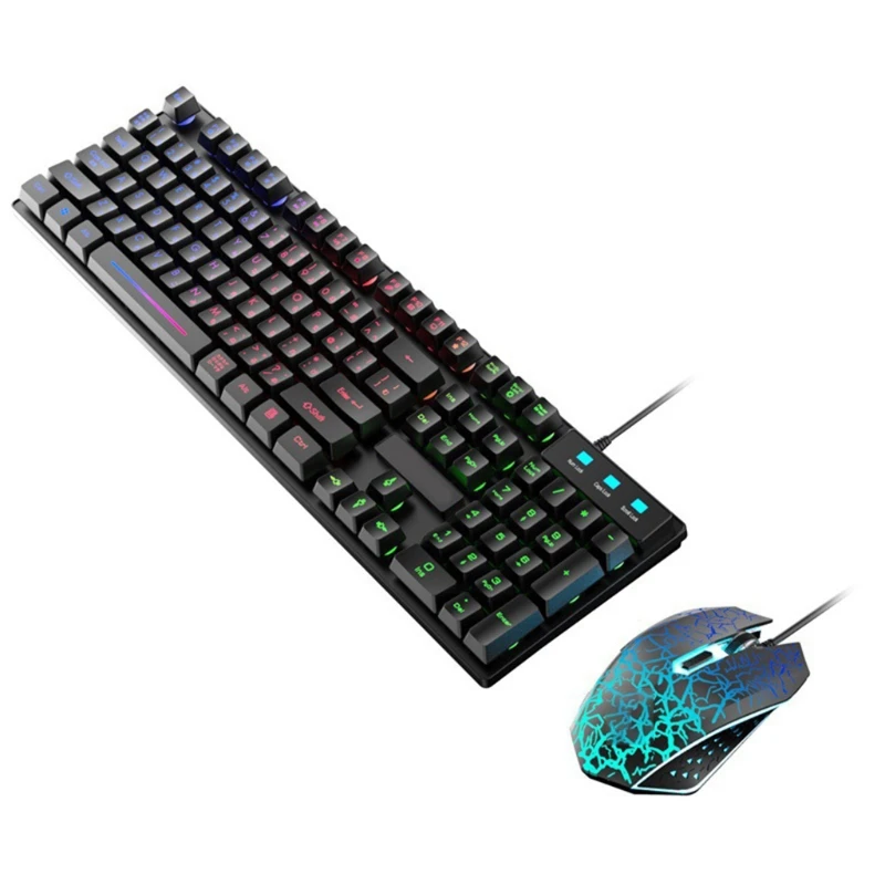

Keyboard with Breathing LED Backlight Mouse,for PC Laptop Computer Game,Work