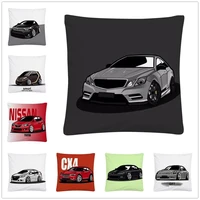 simple family car cartoon pattern soft short plush cushion cover pillow case for home sofa car decor pillowcase 45x45cm