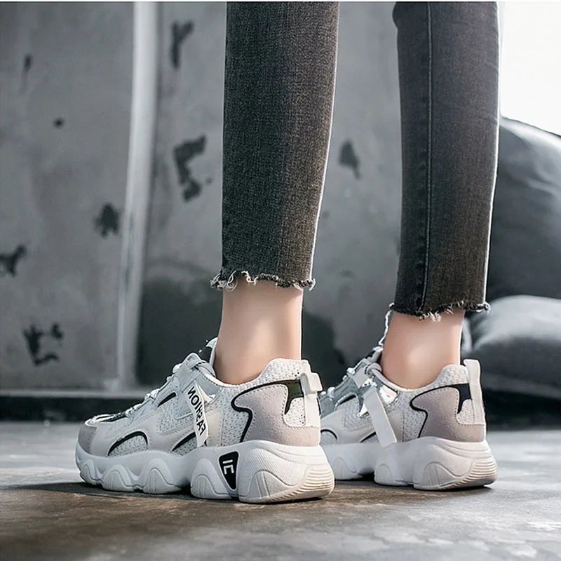 

Summer Sneakers For Women Chunky sneakers White Mesh Shoes Ladies Black Dad Shoes Women Platform Sneakers Tenis Feminino