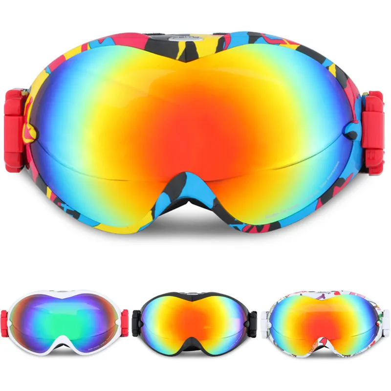 Лыжные очки ветрозащитные двойные противотуманные летающие для сноуборда