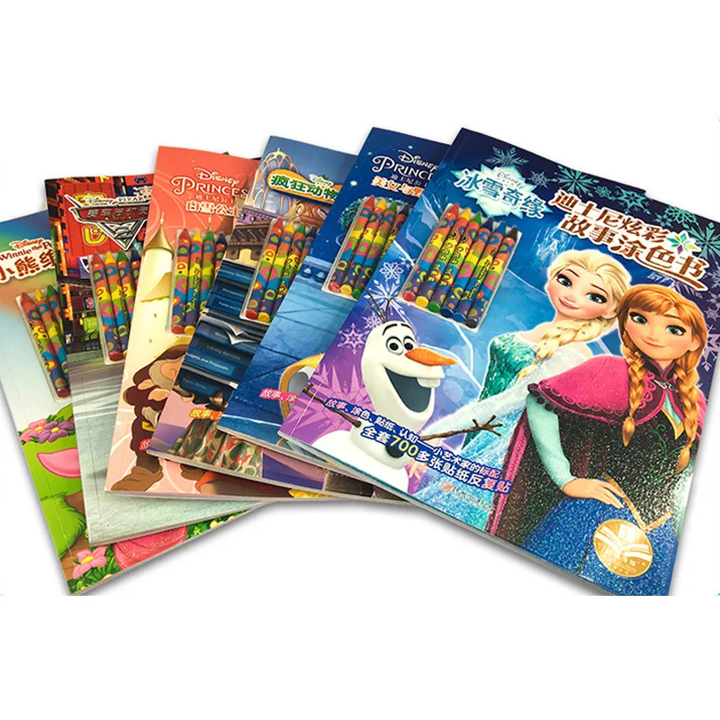 Диснеевская Принцесса раскраска детские книги замороженные Винни автомобиль