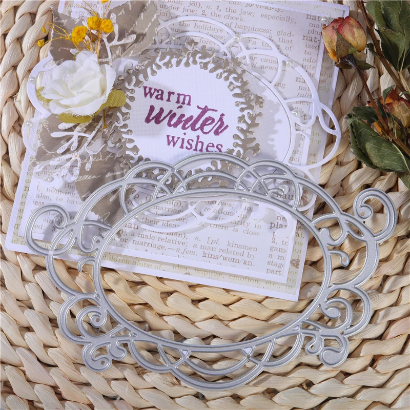 DiyArts венок металлический Трафаретный вырубной штамп для изготовления открыток