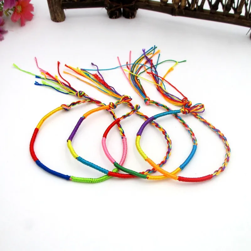 5 шт./компл. браслет дружбы с цветной нитью плетеные браслеты для мужчин и женщин