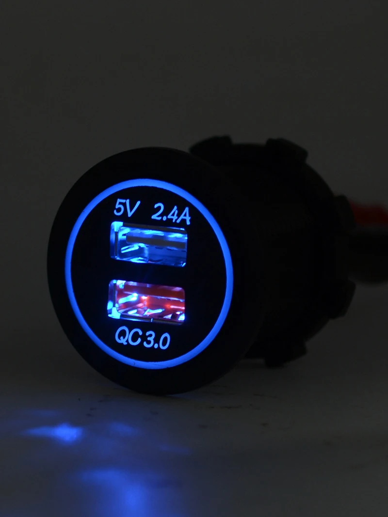 QC 3,0 автомобильный usb-адаптер Силовая розетка автомобильное быстрое зарядное устройство двойной USB автомобильный DC12V-24V Зарядка для смартфонов