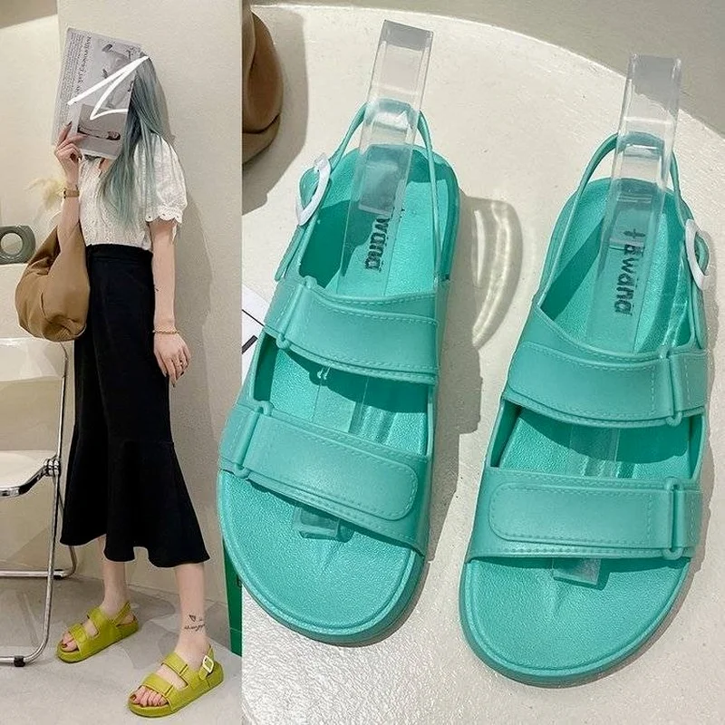 Сандалии женские в римском стиле пляжная обувь на толстой подошве супер ярко