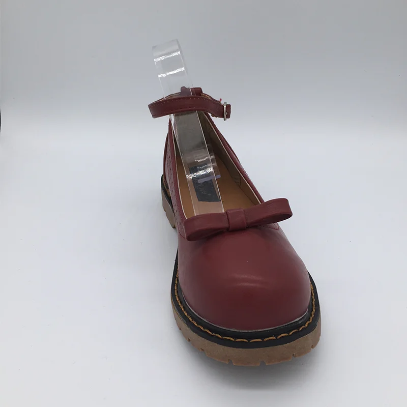 Женские балетки с круглым носком Туфли Мэри Джейн на плоской подошве ремешком и