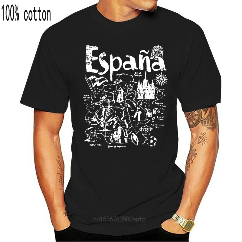 

New Lost Gods Map of Spain Mens Graphic T Shirt(1)