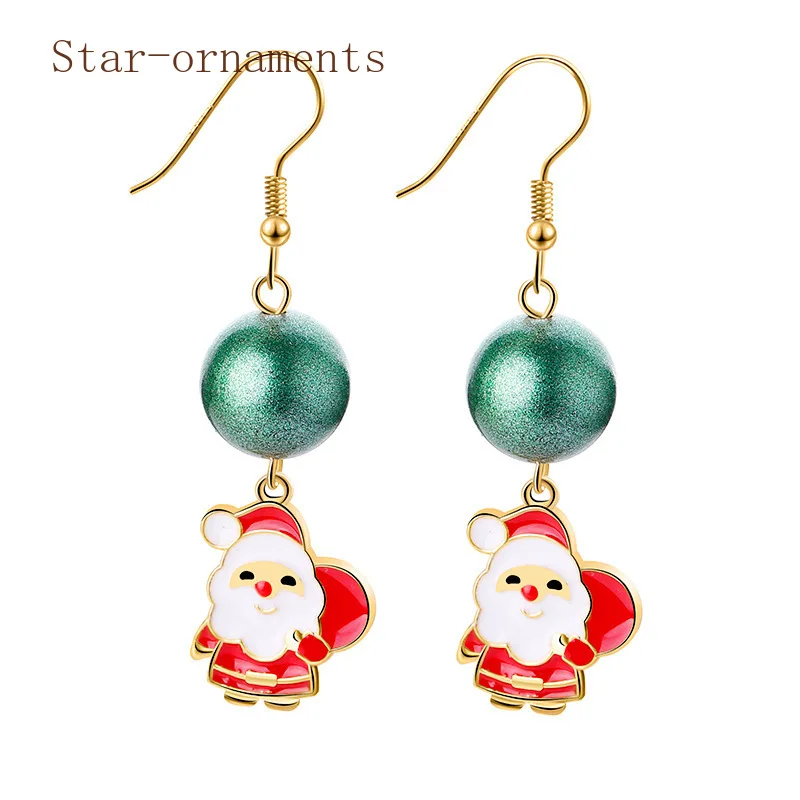 

Santa Christmas Series Earrings Christmas Tree Elk ornaments Cute and Fun Snowflake Snowman Bells Earrings For Women