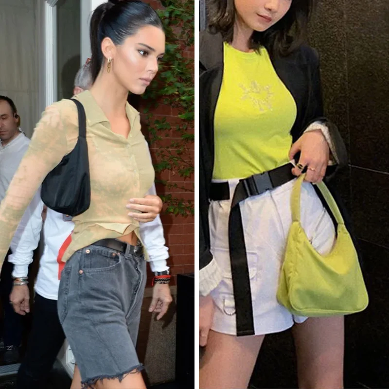 Kendall Jenner Bella Hadid Ins классическая простая сумочка Багет мини ретро сумки через плечо