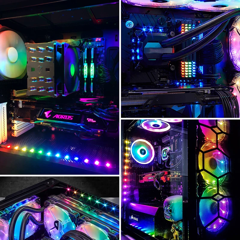 Светодиодная лента WS2812b с RGB подсветкой симфонический контроллер для ПК чехол