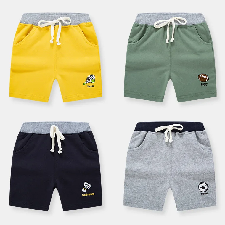 Pantalones cortos deportivos para ni&ntilde;os, informales, el&aacute;sticos, a la moda, novedad, verano, 2022-0