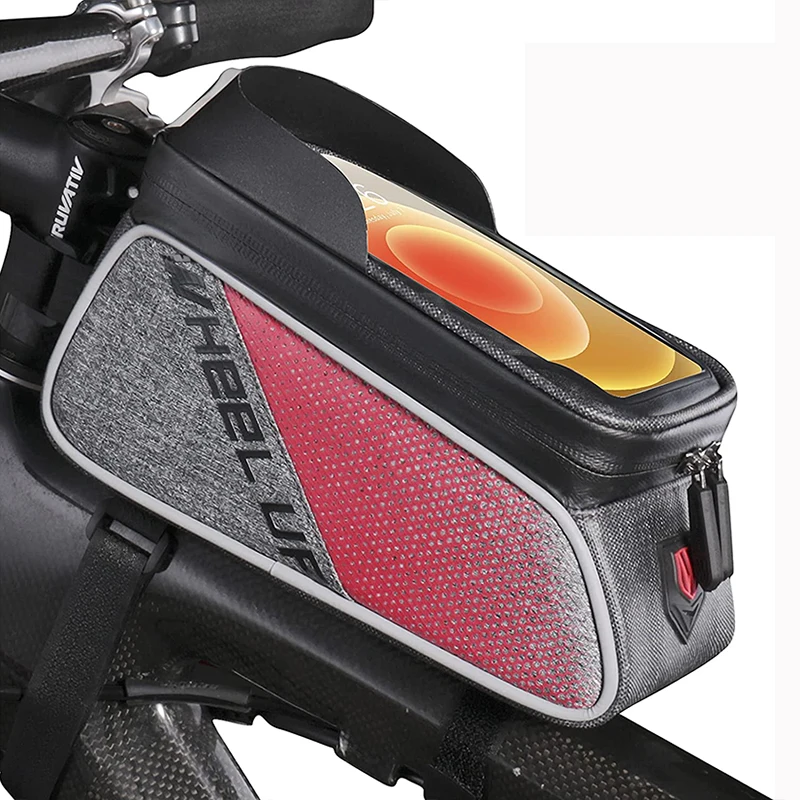 

Велосипедная сумка, рама, передняя верхняя труба, водонепроницаемая велосипедная сумка большой емкости, фотосессия 6 дюймов, аксессуары для...